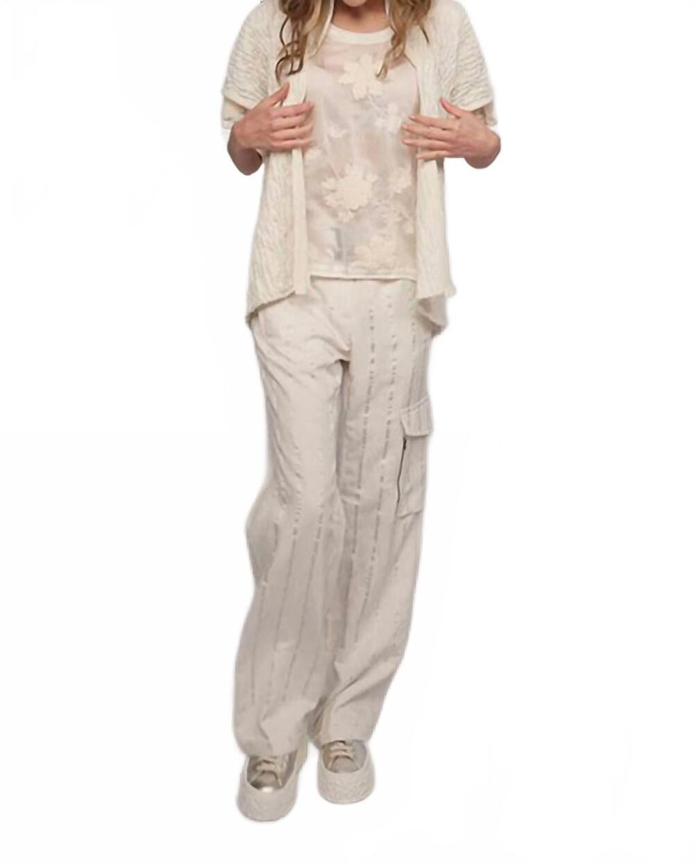 NEW BEATE HEYMANN wide leg cargo pants in white